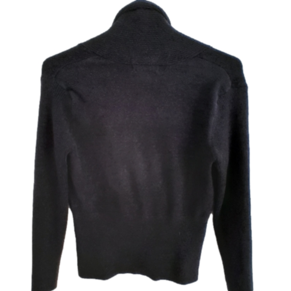 Paraphrase Petite Chenille BlK Knit Faux Wrap Pullover sweater - Picture 2 of 13